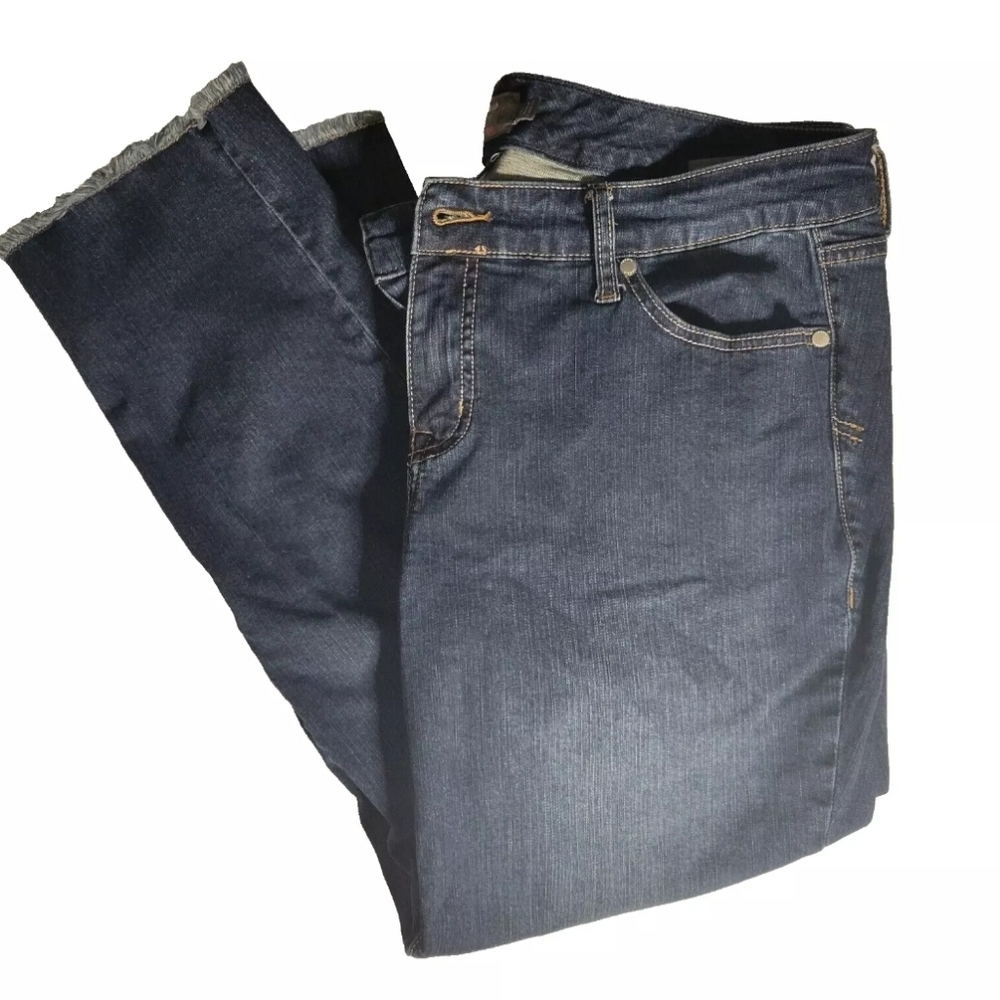 TORRID Boyfriend Crop Women's 16 Straight VTG Stretch Mid-Rise Jeans Raw Ankle